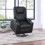 Armstrong Black Upholstered Power Lift Massage Recliner by Coaster at Eve Furniture
