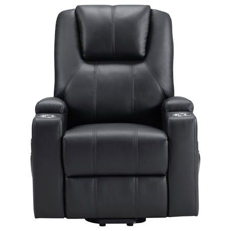 Armstrong Black Upholstered Power Lift Massage Recliner by Coaster at Eve Furniture