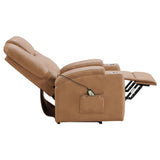Armstrong Camel Upholstered Power Lift Massage Recliner by Coaster at Eve Furniture