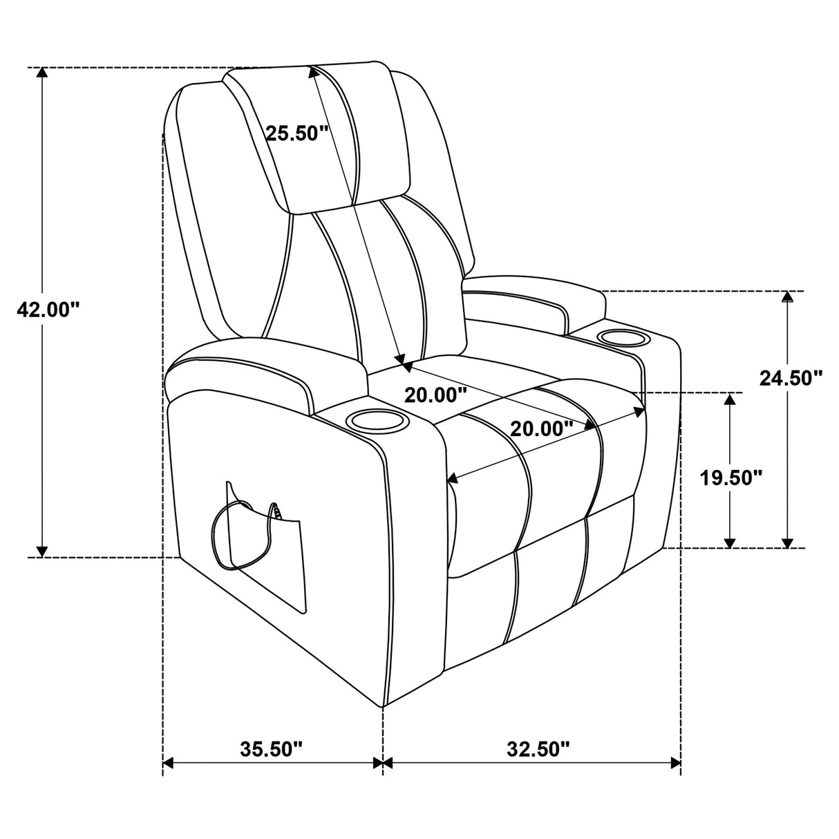 Armstrong Camel Upholstered Power Lift Massage Recliner by Coaster at Eve Furniture