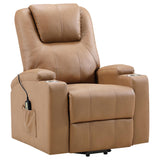 Armstrong Camel Upholstered Power Lift Massage Recliner by Coaster at Eve Furniture