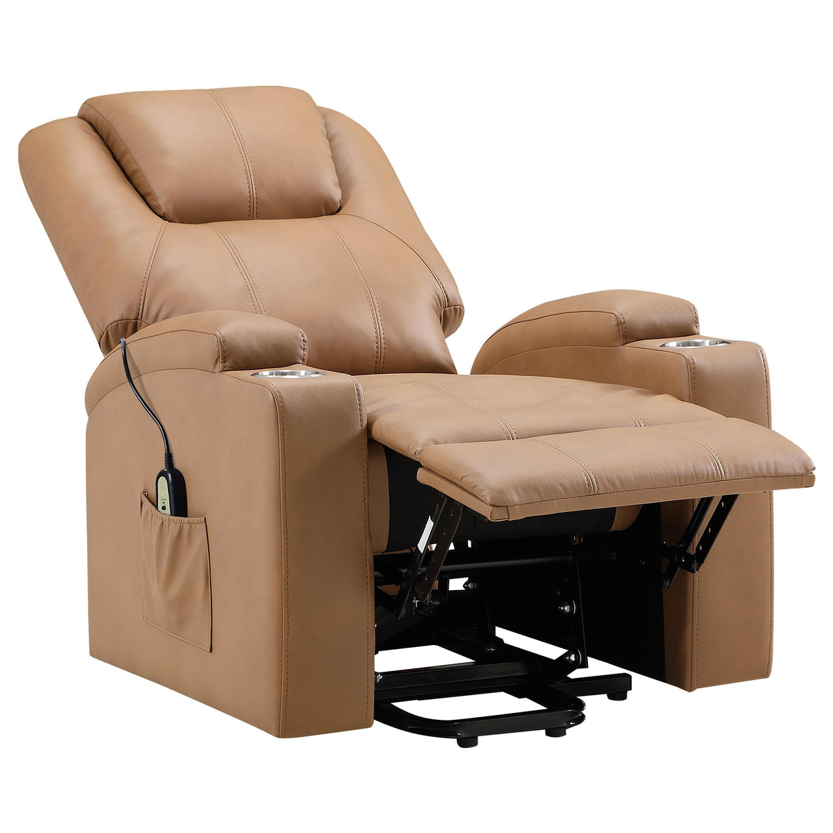 Armstrong Camel Upholstered Power Lift Massage Recliner by Coaster at Eve Furniture