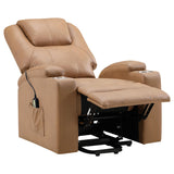 Armstrong Camel Upholstered Power Lift Massage Recliner by Coaster at Eve Furniture