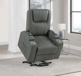 Armstrong Gray Upholstered Power Lift Massage Recliner by Coaster at Eve Furniture