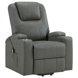 Armstrong Gray Upholstered Power Lift Massage Recliner by Coaster at Eve Furniture
