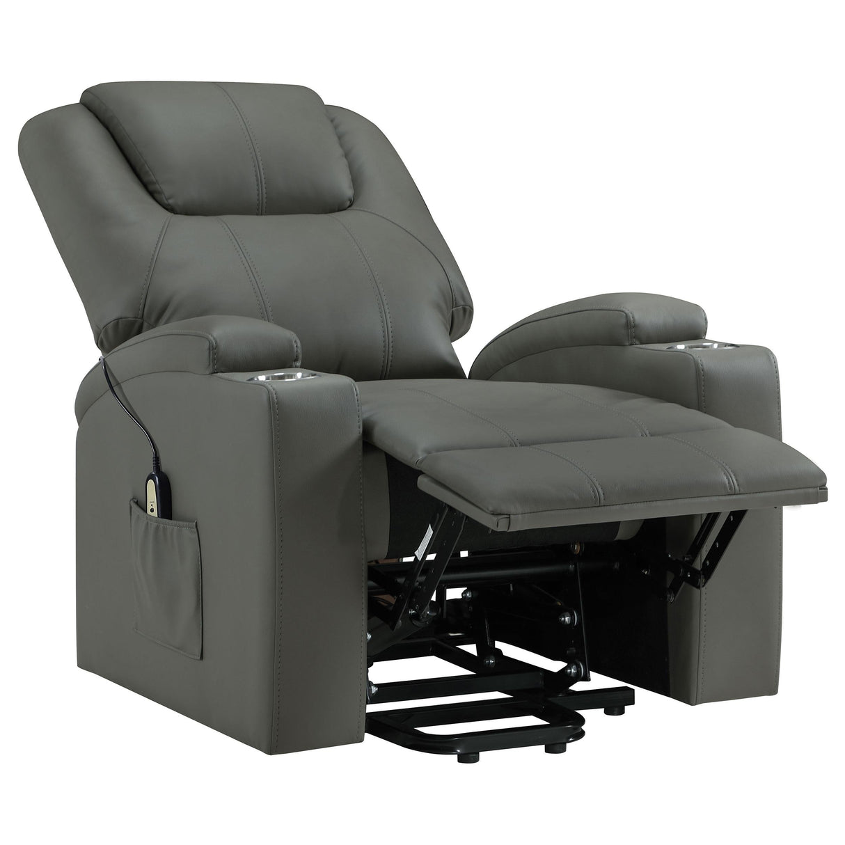 Armstrong Gray Upholstered Power Lift Massage Recliner by Coaster at Eve Furniture