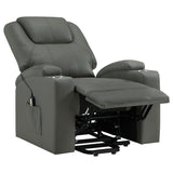 Armstrong Gray Upholstered Power Lift Massage Recliner by Coaster at Eve Furniture