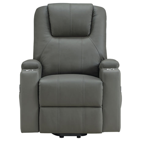 Armstrong Gray Upholstered Power Lift Massage Recliner by Coaster at Eve Furniture