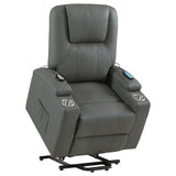 Armstrong Gray Upholstered Power Lift Massage Recliner by Coaster at Eve Furniture