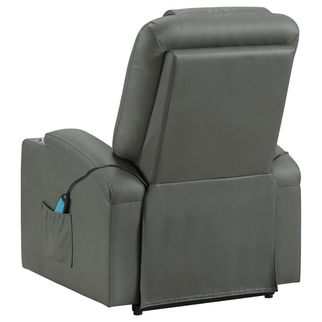 Armstrong Gray Upholstered Power Lift Massage Recliner by Coaster at Eve Furniture