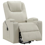 Armstrong Ivory Upholstered Power Lift Massage Recliner by Coaster at Eve Furniture