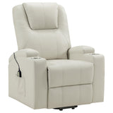 Armstrong Ivory Upholstered Power Lift Massage Recliner by Coaster at Eve Furniture