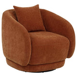 Arnaud Burnt Orange Chenille Upholstered Swivel Accent Chair by Coaster at Eve Furniture