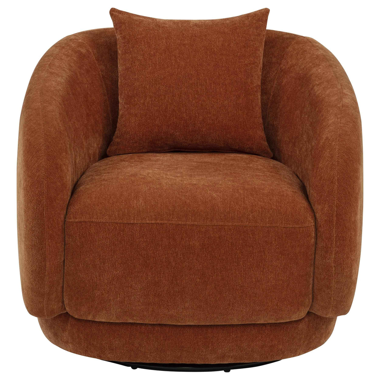 Arnaud Burnt Orange Chenille Upholstered Swivel Accent Chair by Coaster at Eve Furniture