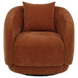 Arnaud Burnt Orange Chenille Upholstered Swivel Accent Chair by Coaster at Eve Furniture