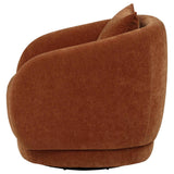 Arnaud Burnt Orange Chenille Upholstered Swivel Accent Chair by Coaster at Eve Furniture