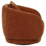 Arnaud Burnt Orange Chenille Upholstered Swivel Accent Chair by Coaster at Eve Furniture
