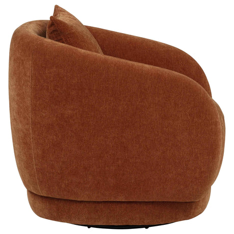 Arnaud Burnt Orange Chenille Upholstered Swivel Accent Chair by Coaster at Eve Furniture