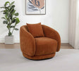 Arnaud Burnt Orange Chenille Upholstered Swivel Accent Chair by Coaster at Eve Furniture
