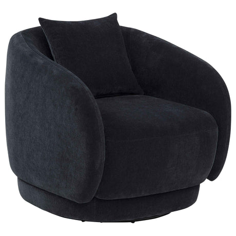 Arnaud Navy Chenille Upholstered Swivel Accent Chair by Coaster at Eve Furniture