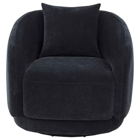 Arnaud Navy Chenille Upholstered Swivel Accent Chair by Coaster at Eve Furniture