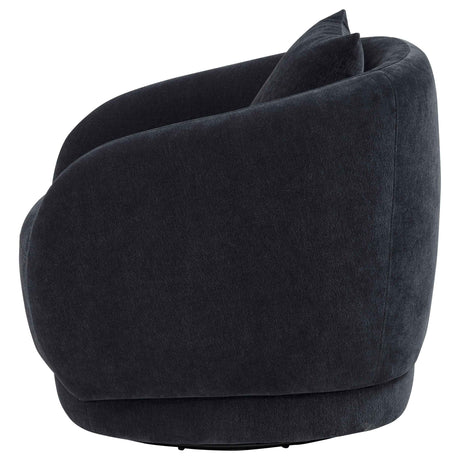 Arnaud Navy Chenille Upholstered Swivel Accent Chair by Coaster at Eve Furniture