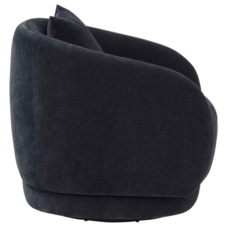 Arnaud Navy Chenille Upholstered Swivel Accent Chair by Coaster at Eve Furniture