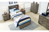 Arnett Gray Twin Bookcase Panel Bed by Ashley at Eve Furniture
