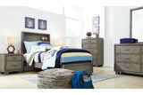 Arnett Gray Twin Bookcase Panel Bed by Ashley at Eve Furniture