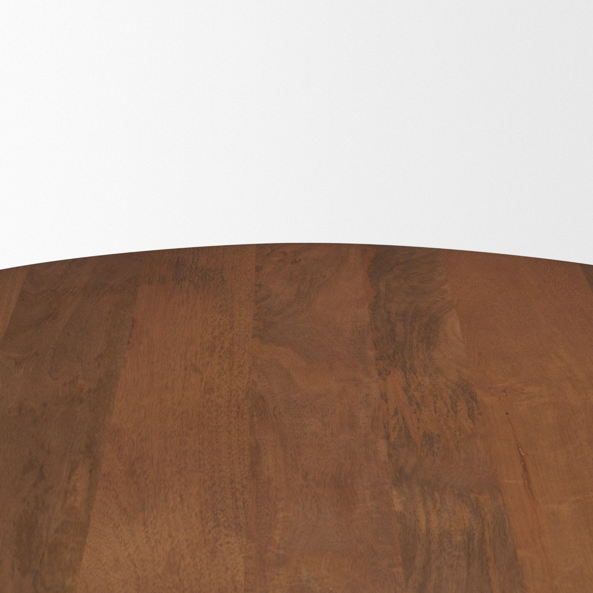 Arno Warm Mid-Brown Wood Sculptural Round Coffee Table by Mercana at Eve Furniture