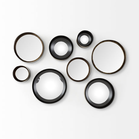 Aromaticum Set of 8 Brown Metal Mirrors by Mercana at Eve Furniture
