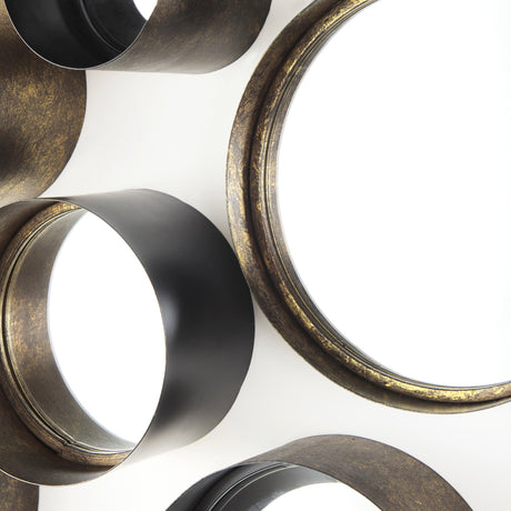 Aromaticum Set of 8 Brown Metal Mirrors by Mercana at Eve Furniture