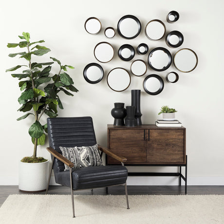 Aromaticum Set of 8 Brown Metal Mirrors by Mercana at Eve Furniture