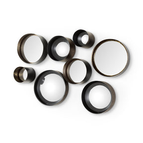 Aromaticum Set of 8 Brown Metal Mirrors by Mercana at Eve Furniture