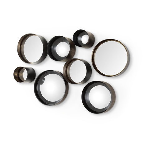 Aromaticum Set of 8 Brown Metal Mirrors by Mercana at Eve Furniture