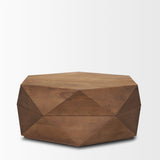 Arreto 36" Hexagonal Hinged Solid Wood Top and Base Coffee Table by Mercana at Eve Furniture