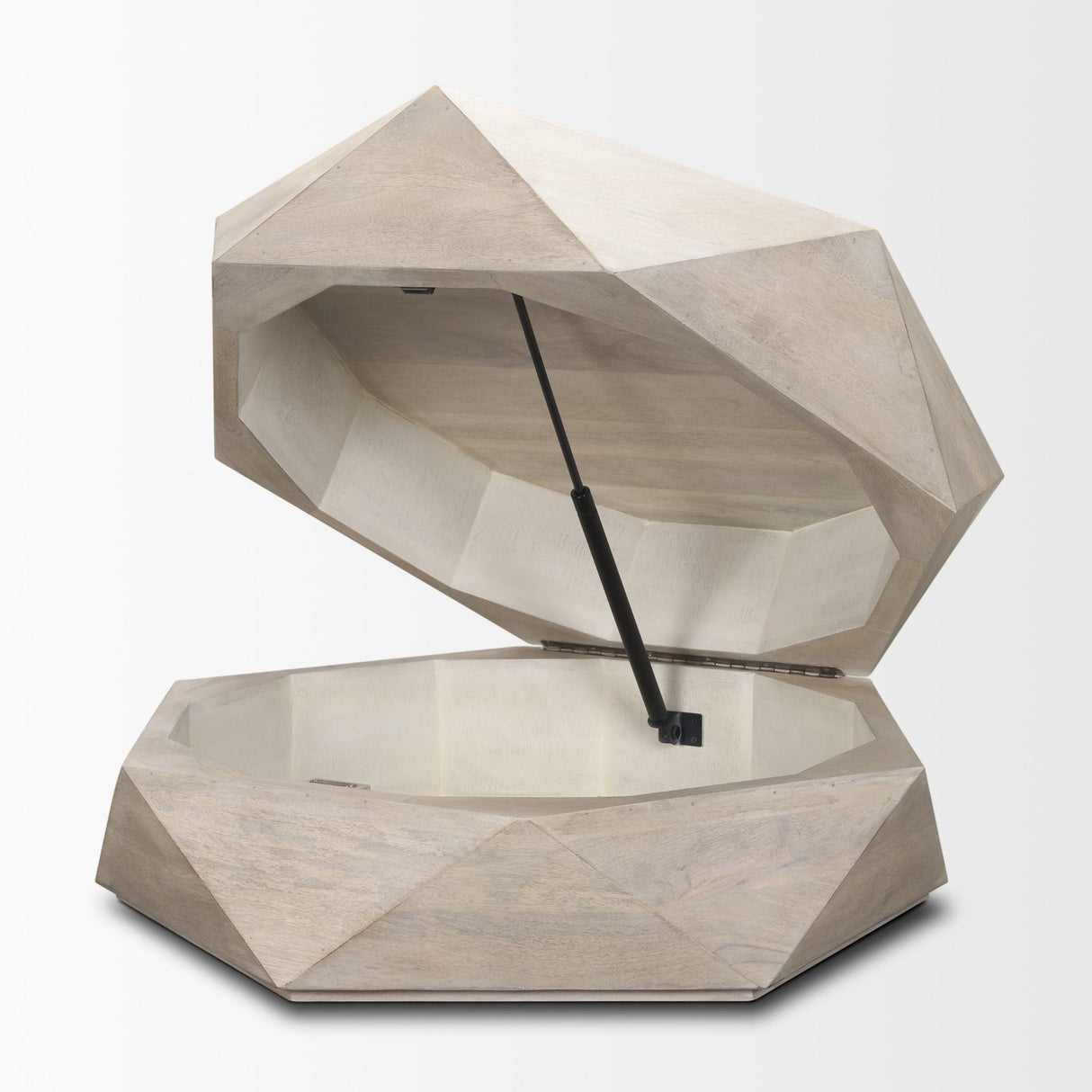 Arreto 36" Hexagonal Hinged Solid Wood Top and Base Coffee Table by Mercana at Eve Furniture