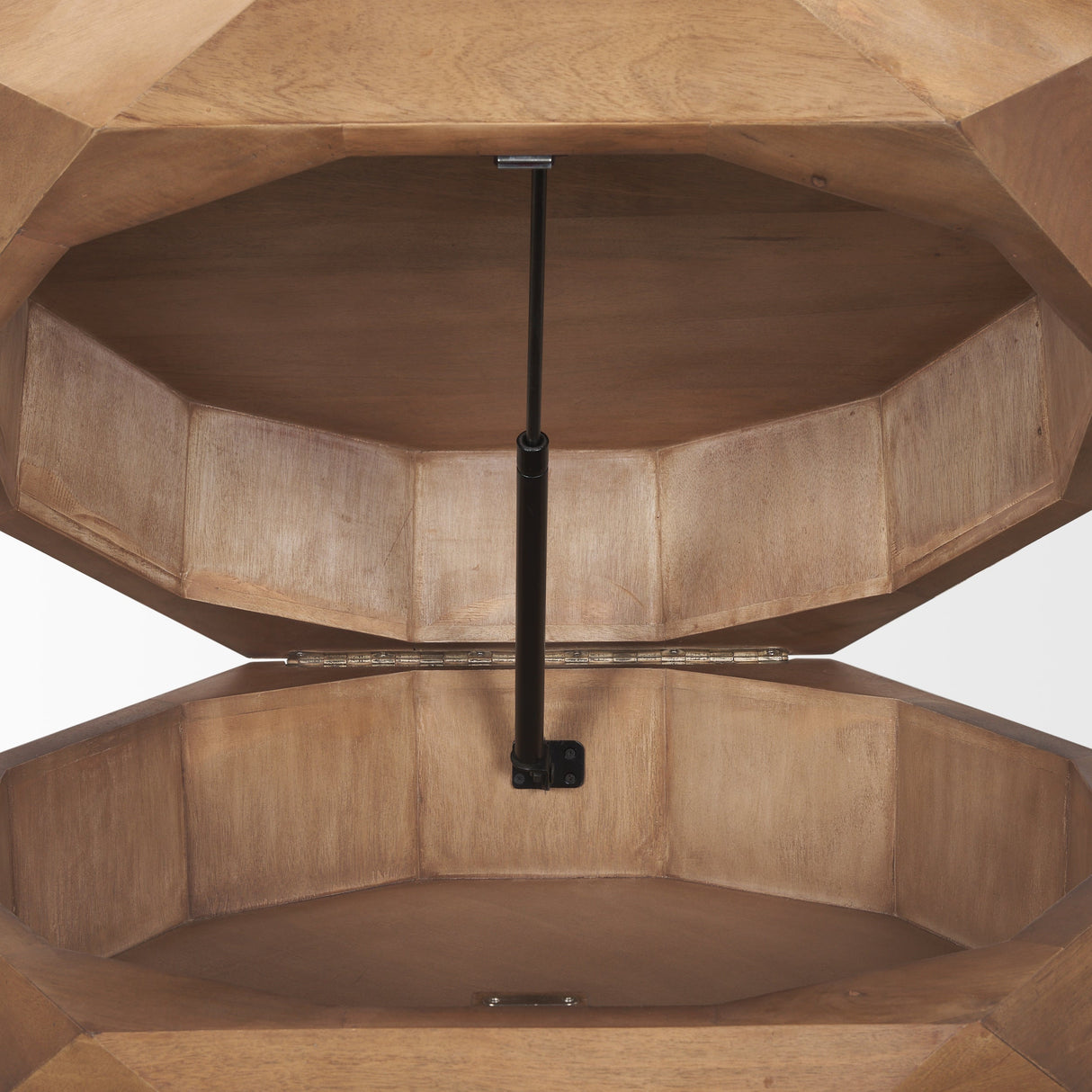 Arreto 36" Hexagonal Hinged Solid Wood Top and Base Coffee Table by Mercana at Eve Furniture
