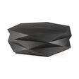Arreto 48" Black Solid Wood Hexagonal Storage Coffee Table by Mercana at Eve Furniture