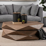 Arreto 48" Hexagonal Hinged Solid Wood Top and Base Coffee Table by Mercana at Eve Furniture