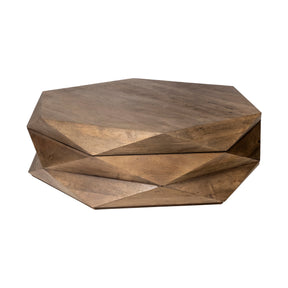 Arreto 48" Hexagonal Hinged Solid Wood Top and Base Coffee Table by Mercana at Eve Furniture