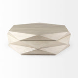 Arreto 48" Natural Solid Wood Hexagonal Storage Coffee Table by Mercana at Eve Furniture