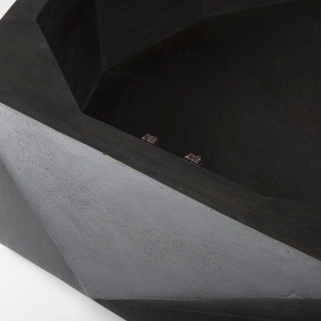 Arreto Black Solid Wood Hexagonal Storage Coffee Table by Mercana at Eve Furniture