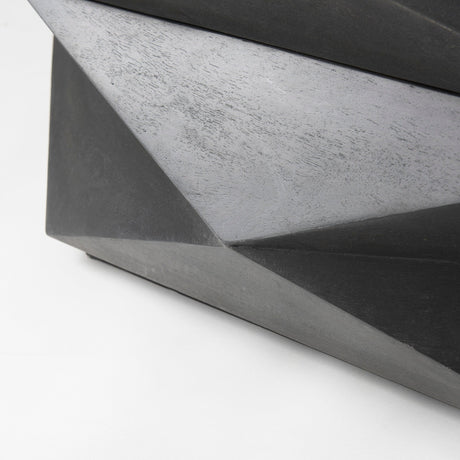 Arreto Black Solid Wood Hexagonal Storage Coffee Table by Mercana at Eve Furniture
