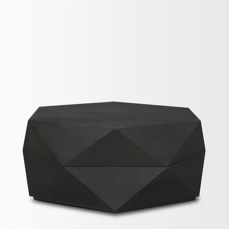 Arreto Hexagonal Hinged Solid Wood Top and Base Coffee Table by Mercana at Eve Furniture
