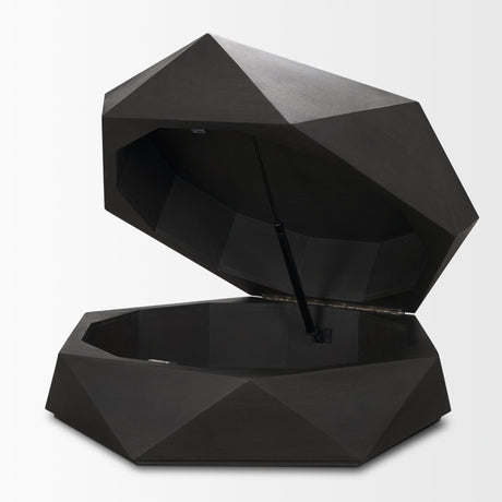 Arreto Hexagonal Hinged Solid Wood Top and Base Coffee Table by Mercana at Eve Furniture