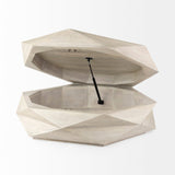 Arreto Natural Solid Wood Hexagonal Storage Coffee Table by Mercana at Eve Furniture