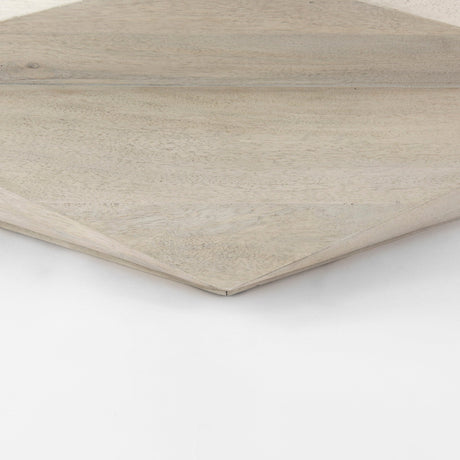 Arreto Natural Solid Wood Hexagonal Storage Coffee Table by Mercana at Eve Furniture