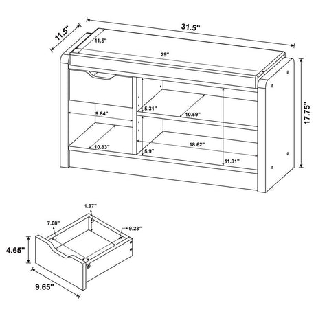 Arrington Black Storage Bench by Coaster at Eve Furniture