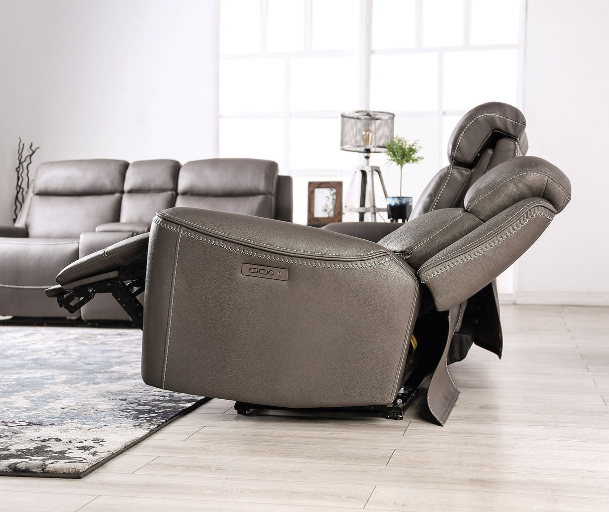 Artemia Gray Power Reclining Sofa & Loveseat by Furniture of America at Eve Furniture